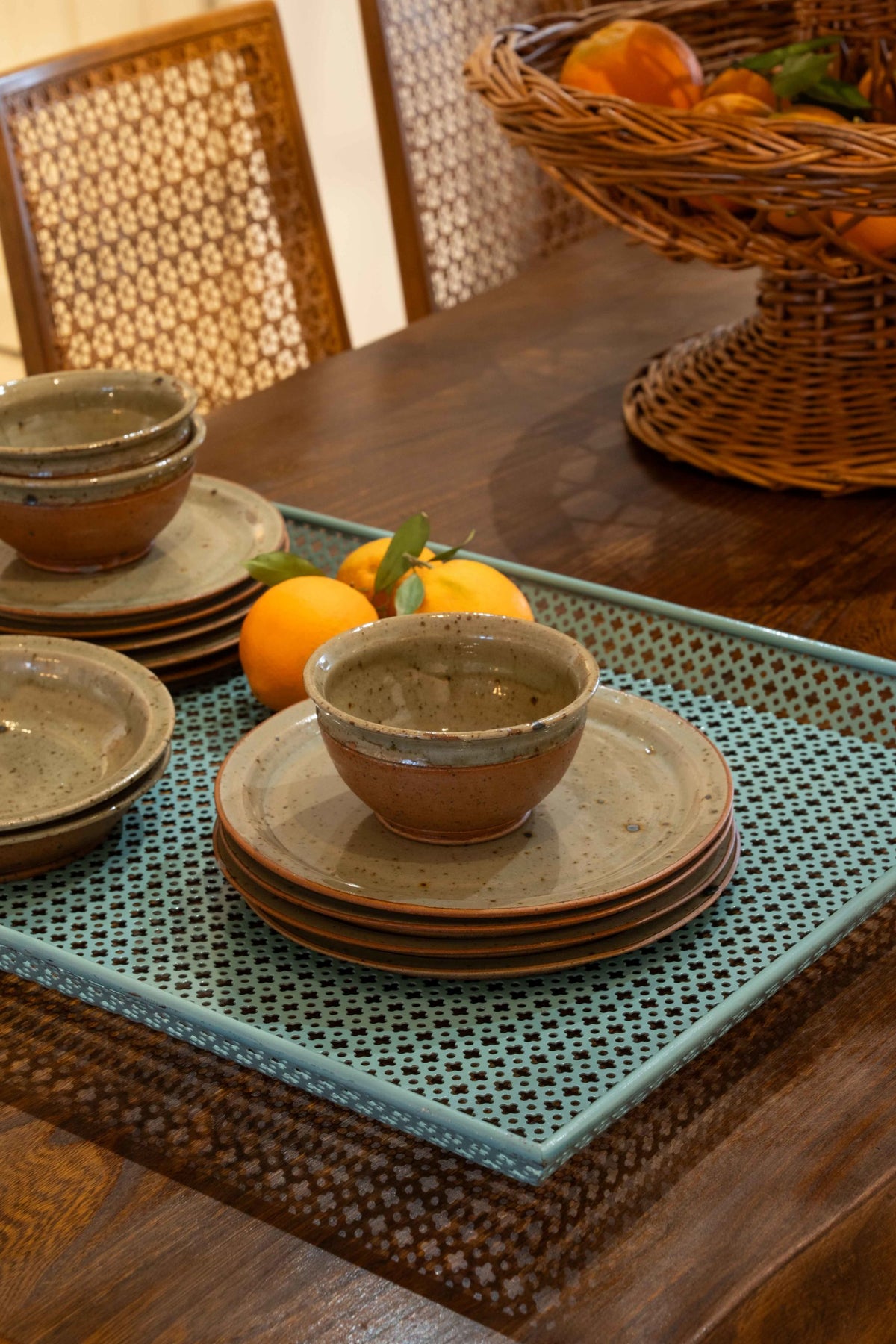 Large turquoise blue tray