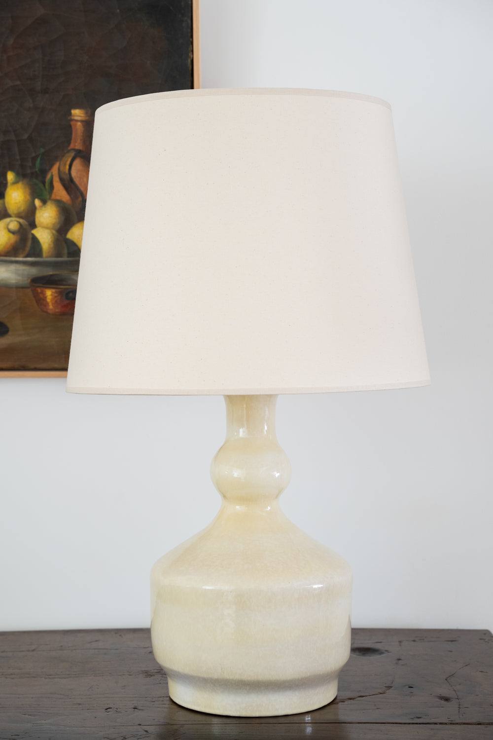 Tall white ceramic table lamp