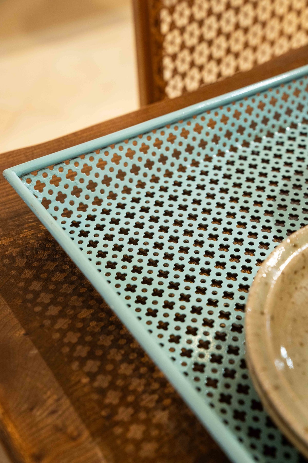 Large turquoise blue tray