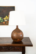 Tall table lamp in brown ceramic