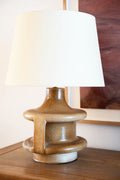 Tall ceramic table lamp with handles