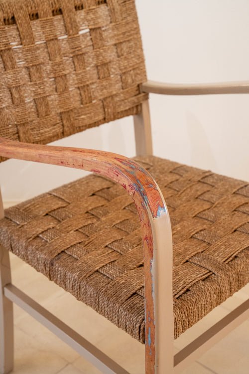 Birch and sisal armchair