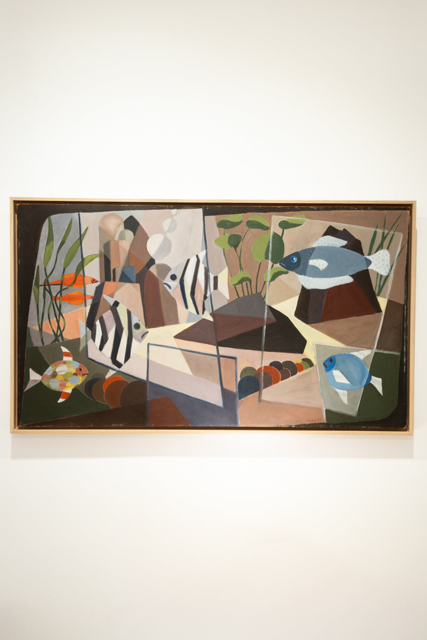 Grande gouache aux poissons