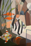 Grande gouache aux poissons