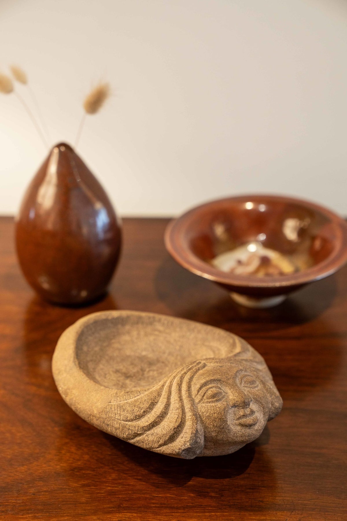 Carved stone bowl