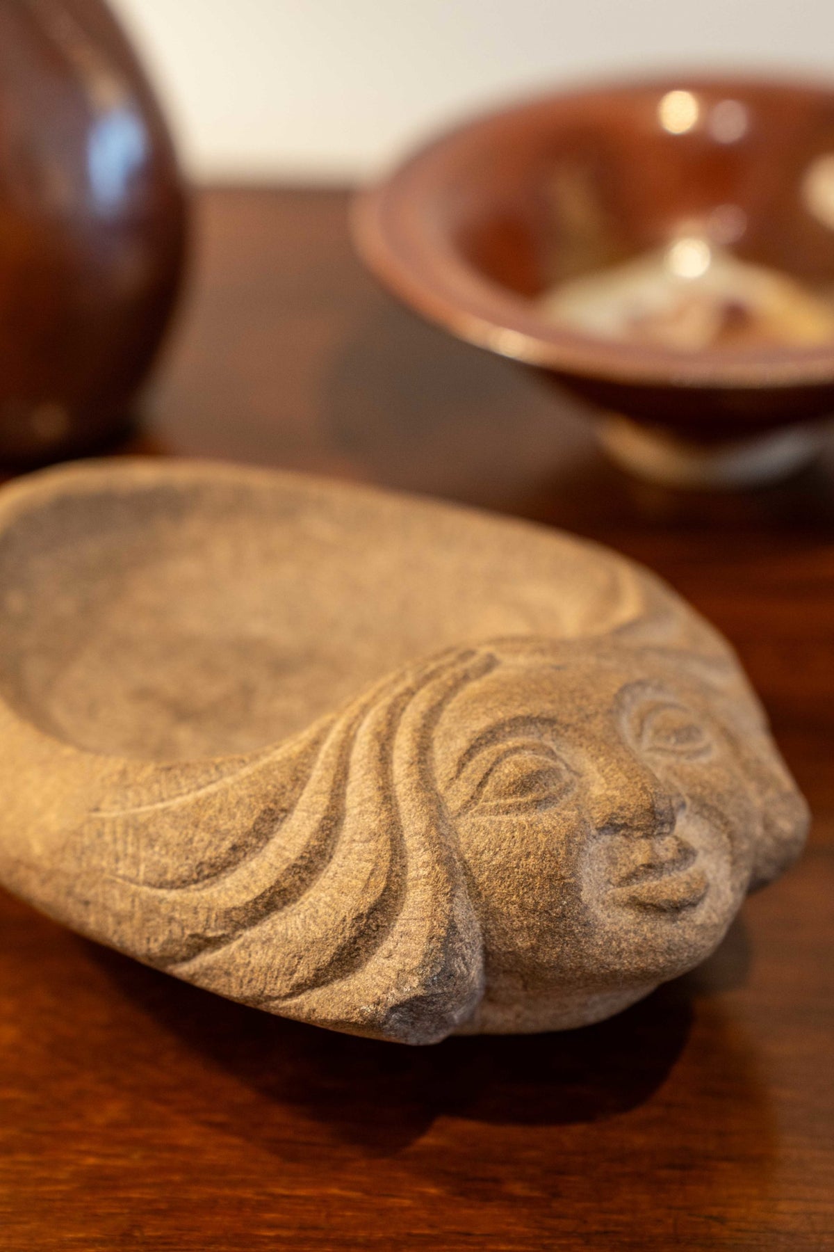 Carved stone bowl