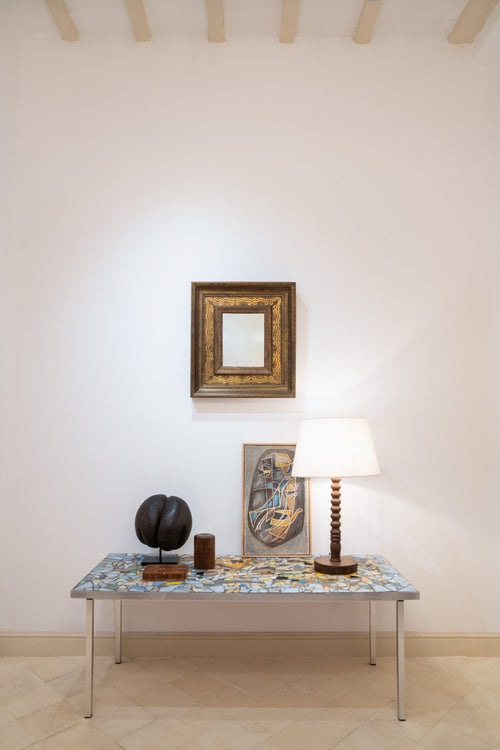Brass inlaid mirror
