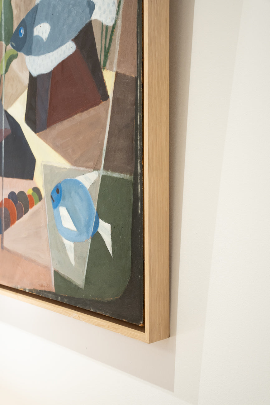 Grande gouache aux poissons