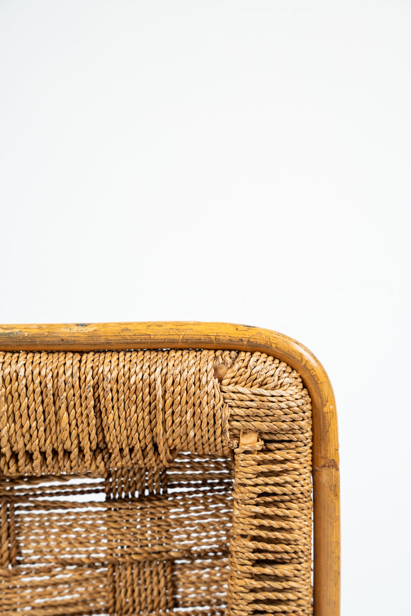 Pair of bamboo and sisal armchairs
