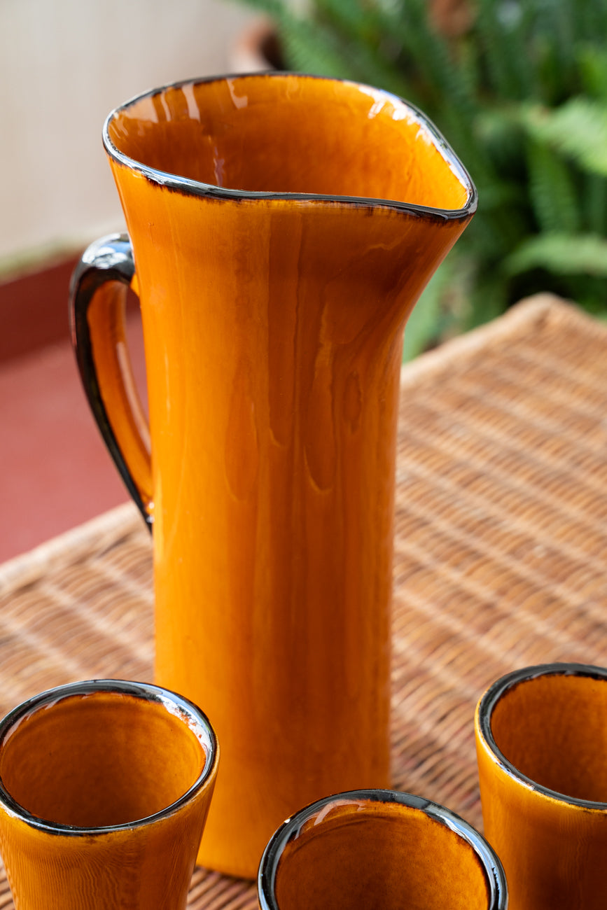 Glazed ceramic orangeade set