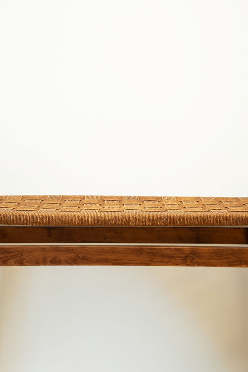 Beechwood and rope bench