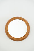 Circular bamboo mirror