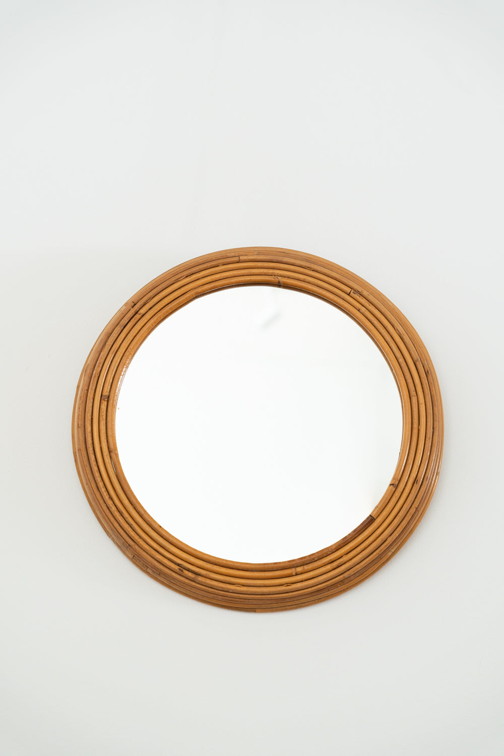 Miroir circulaire en bambou