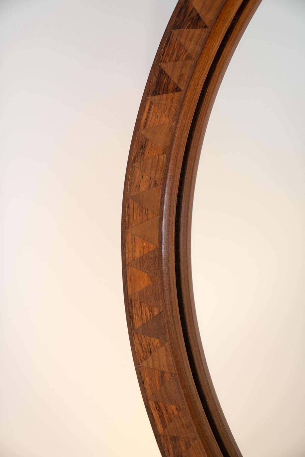 Circular oak mirror