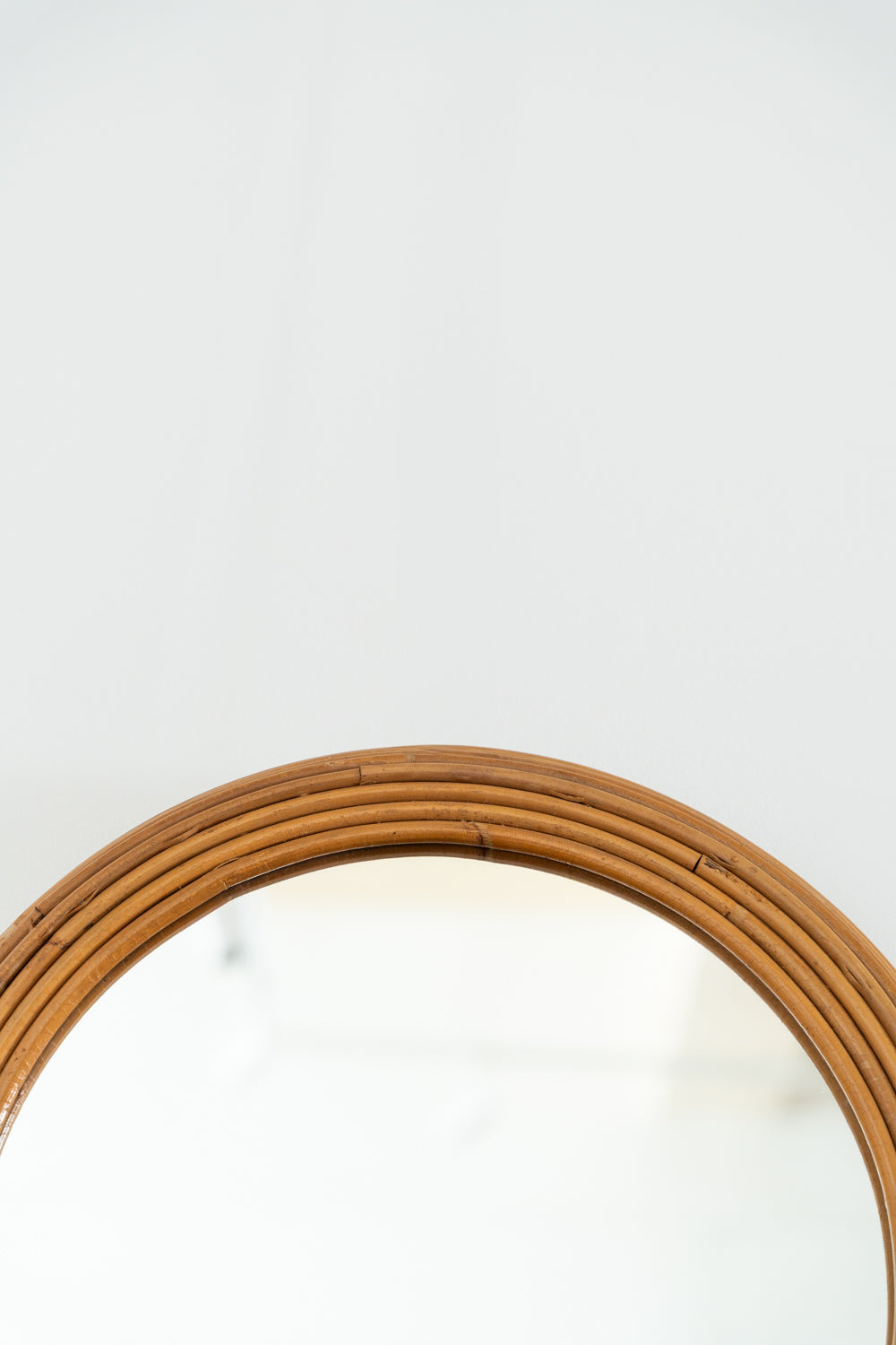 Miroir circulaire en bambou