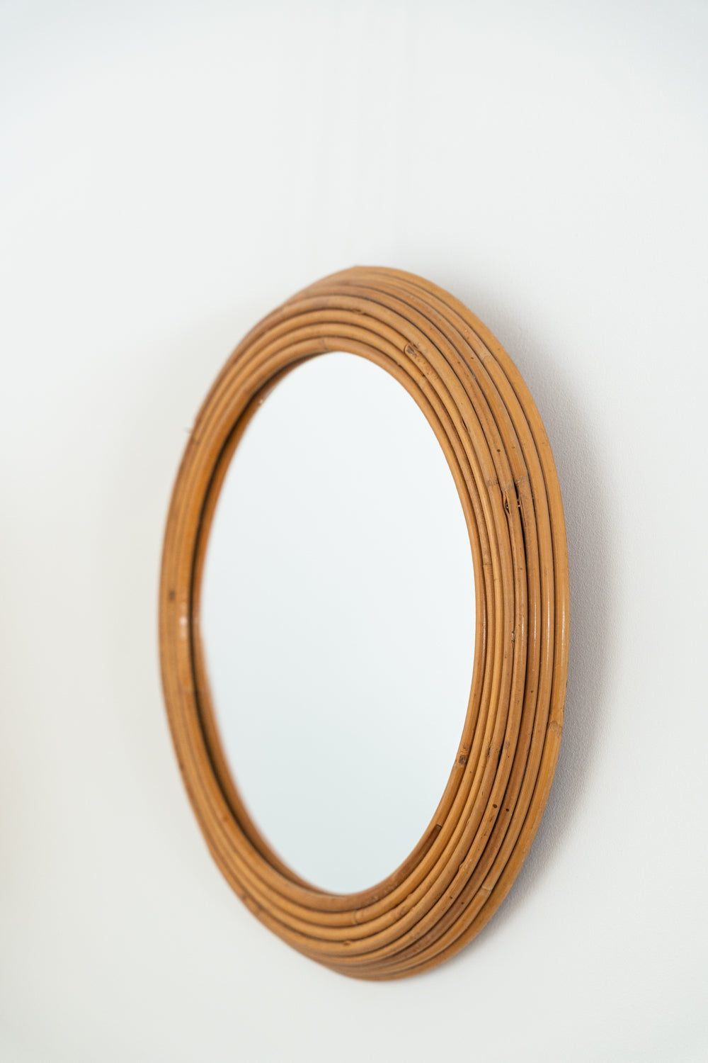 Miroir circulaire en bambou