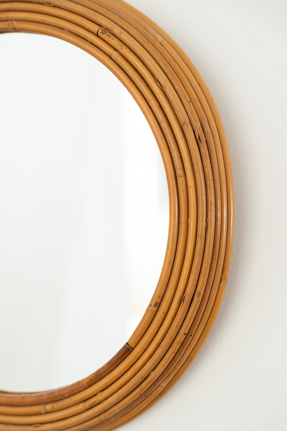 Miroir circulaire en bambou