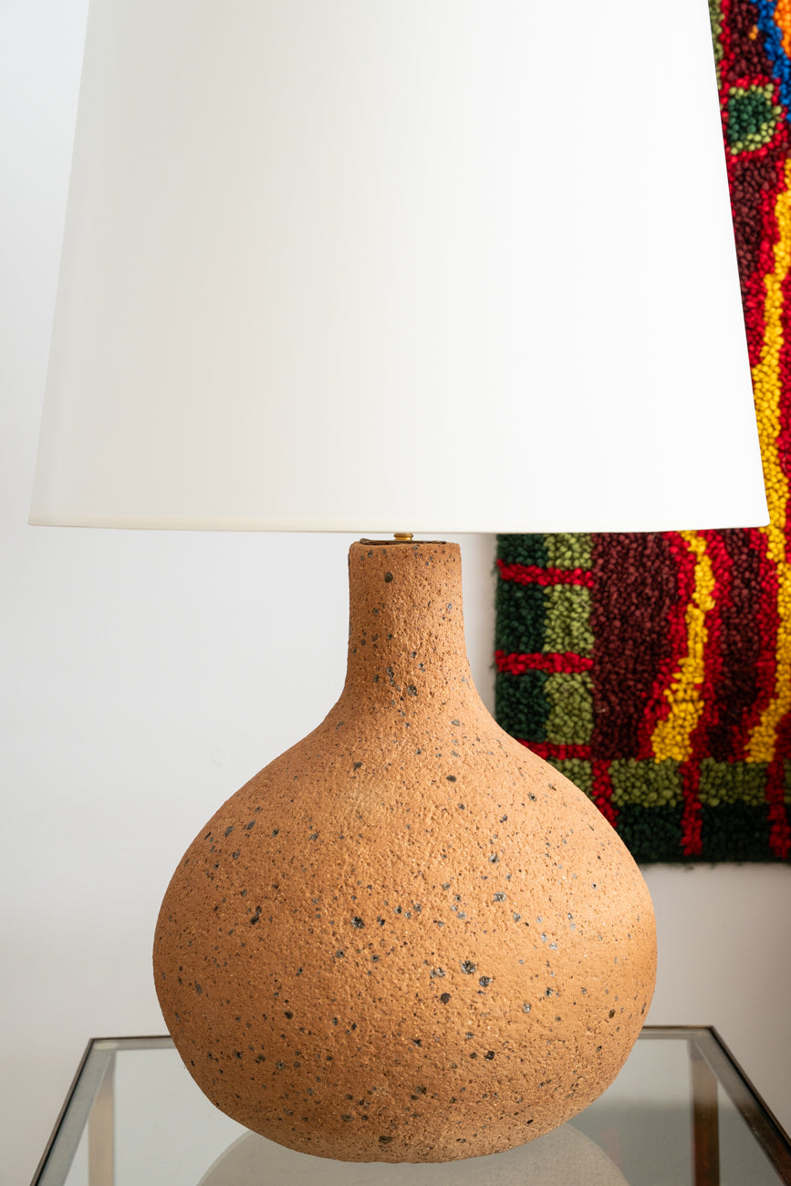 Tall terracotta lamp