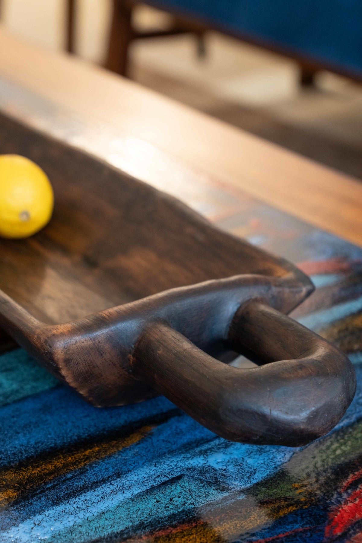 Large ebonised rosewood bowl