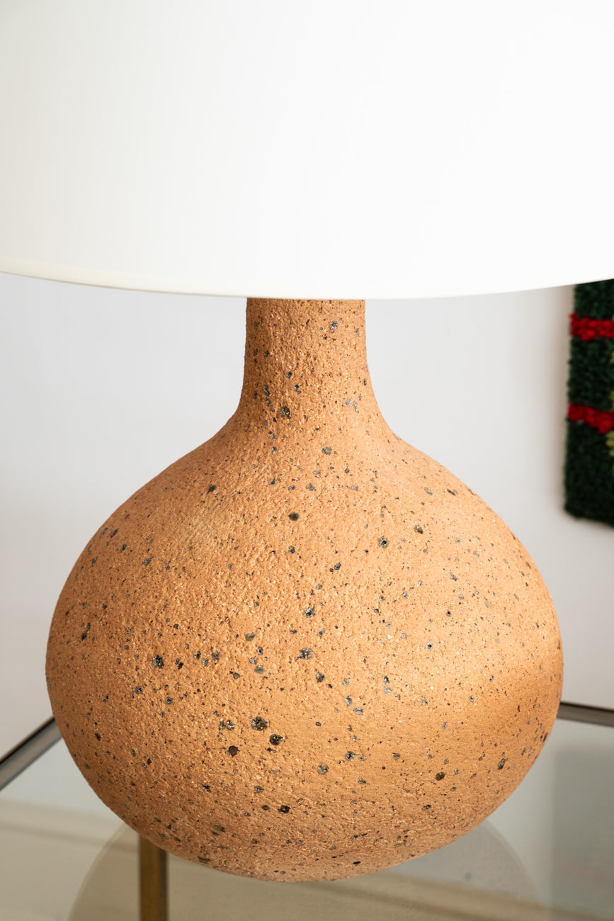 Tall terracotta lamp