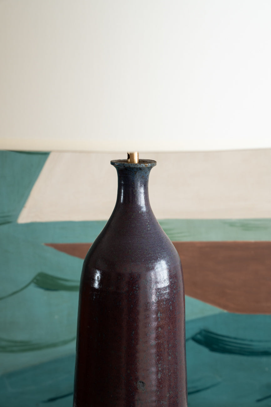 Grande lampe tubulaire en céramique émaillée