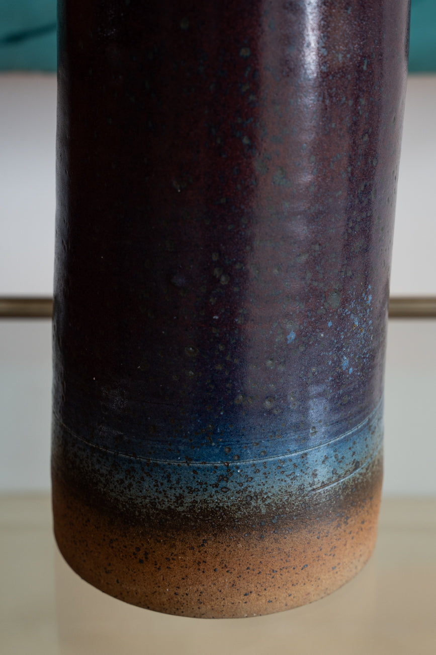 Grande lampe tubulaire en céramique émaillée