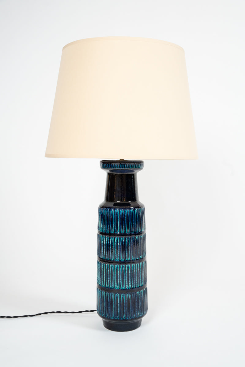 Paire de grandes lampes en céramique émaillée