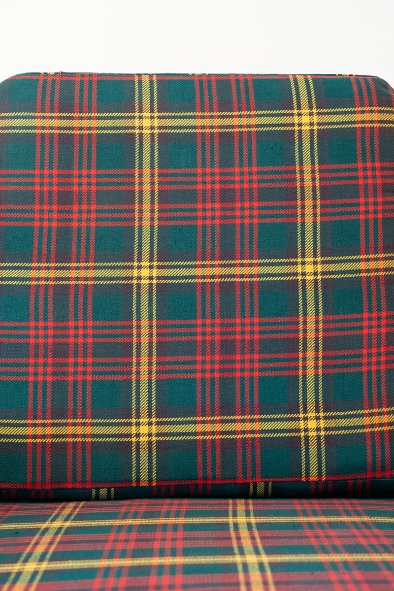 Paire de fauteuils en bambou et tartan