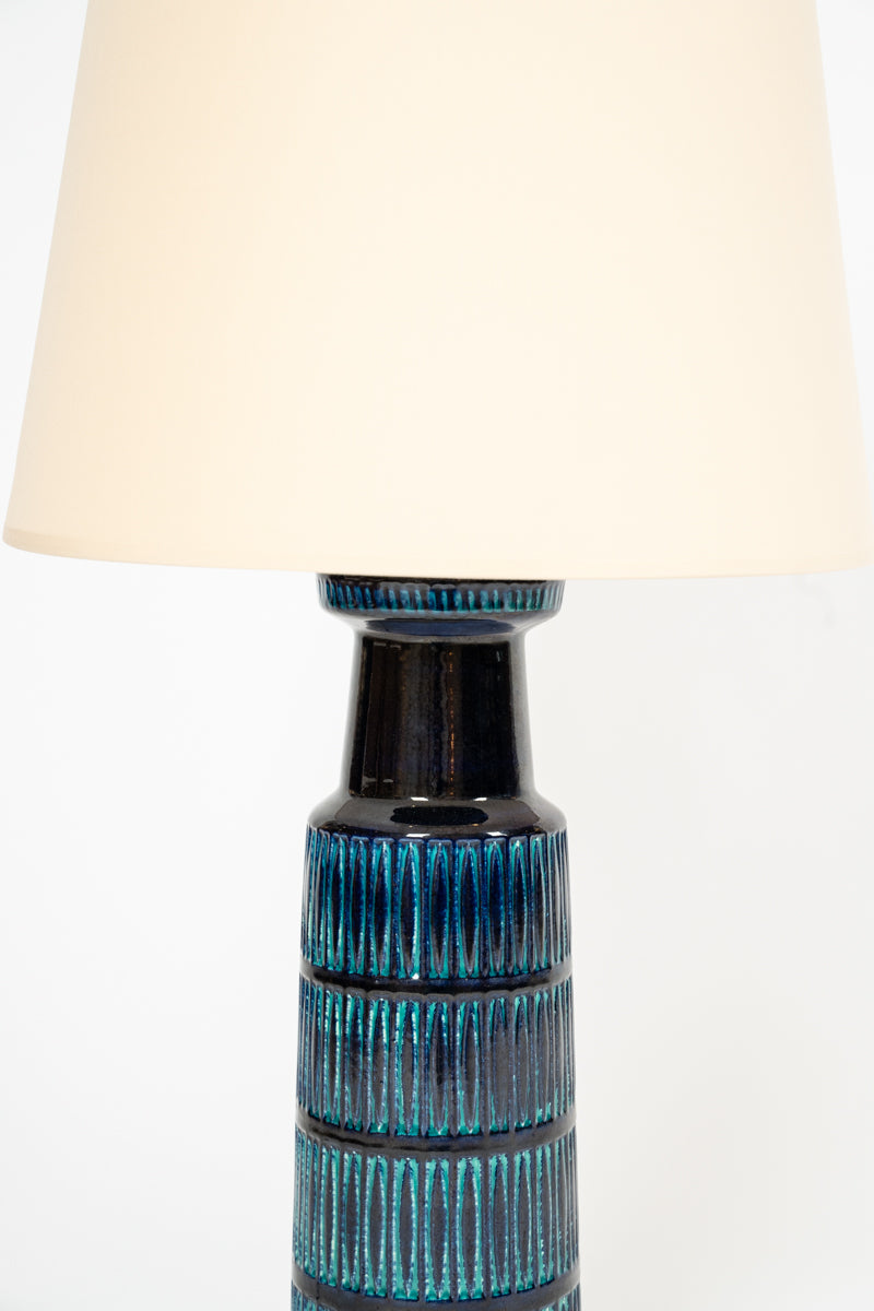 Paire de grandes lampes en céramique émaillée