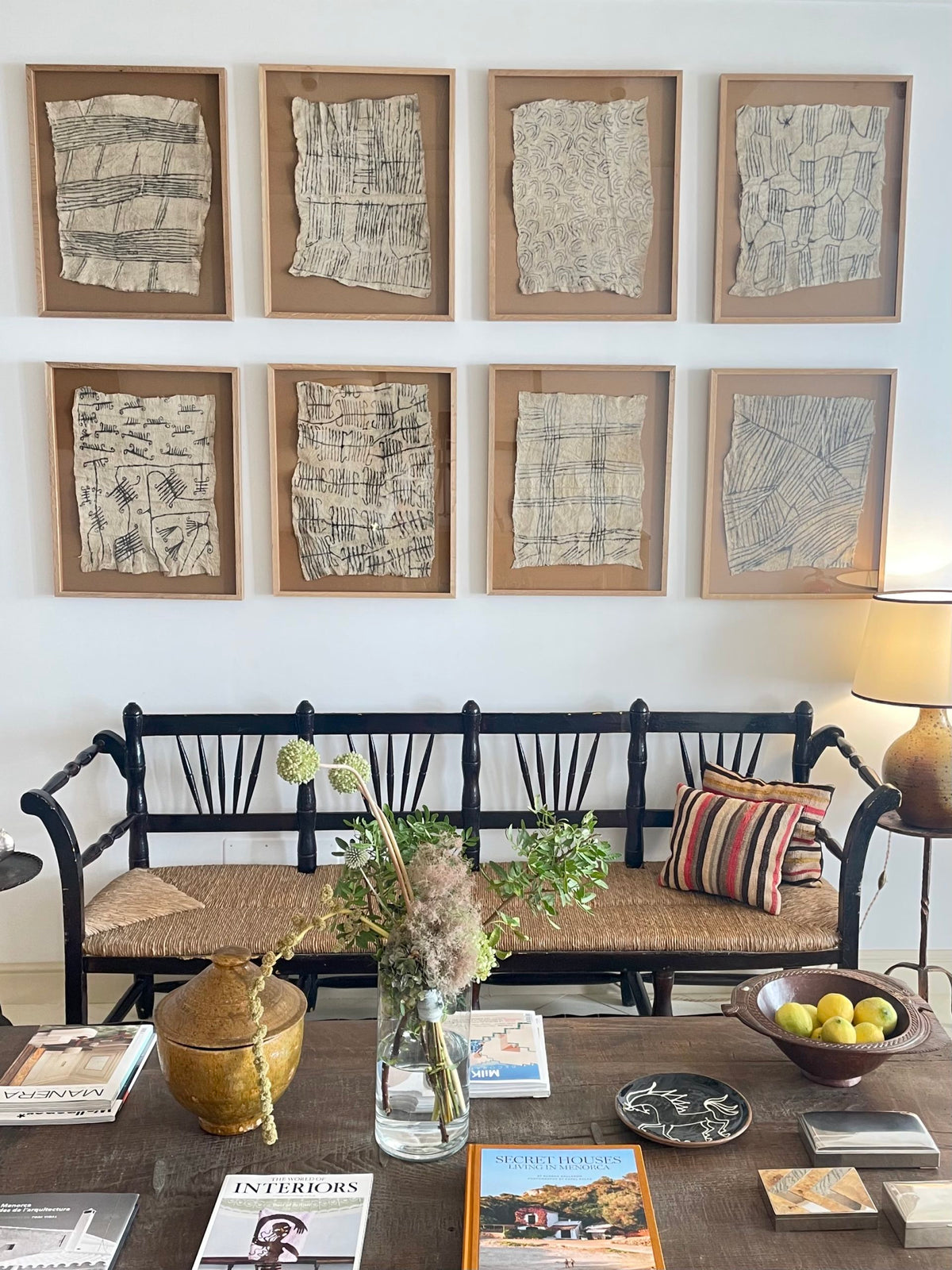 Banquette espagnole en bois laqué