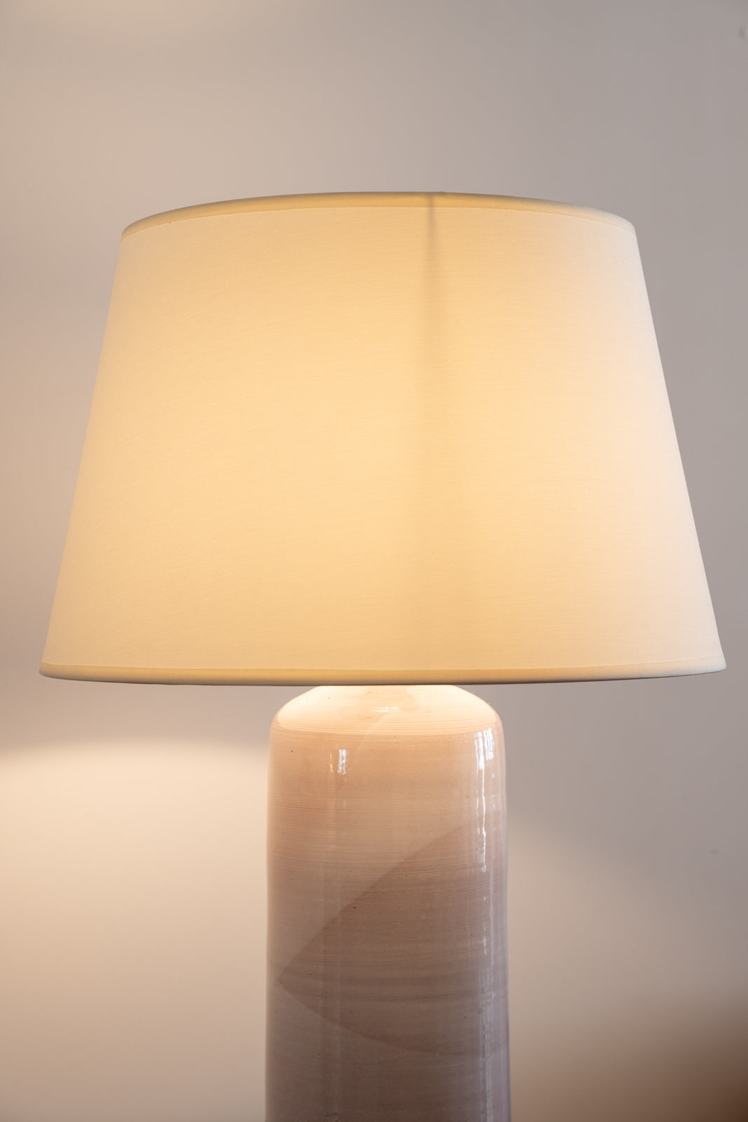 Light pink glazed ceramic lamp