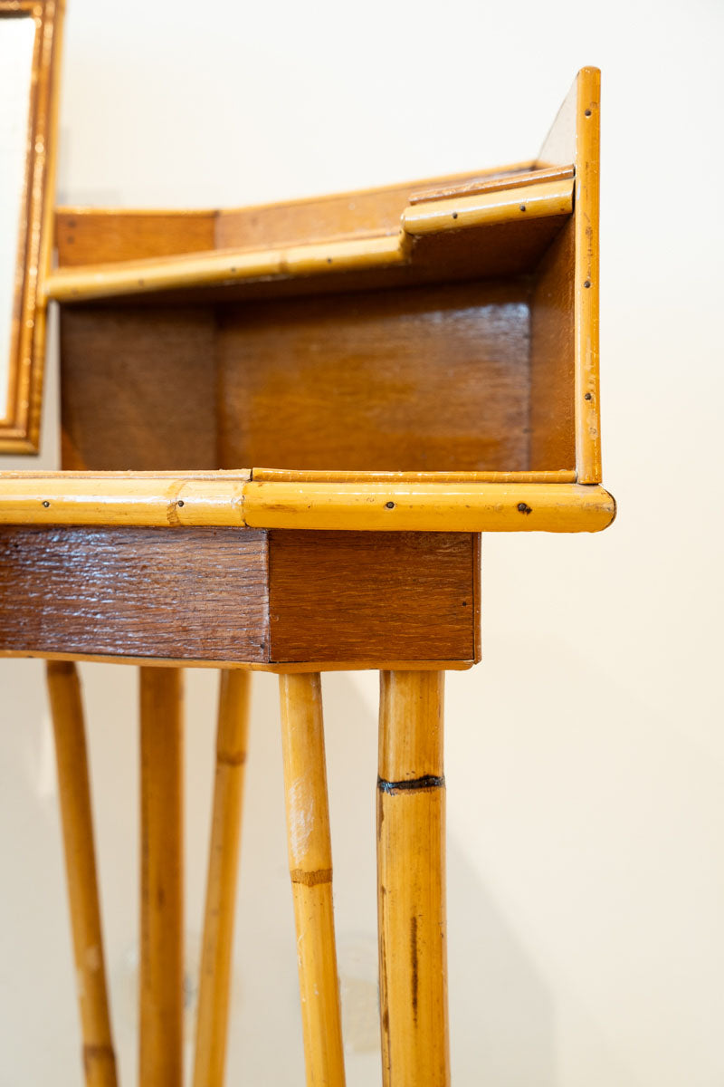 Bamboo and Formica dressing table