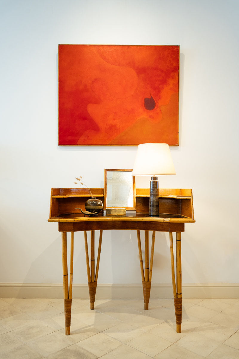 Bamboo and Formica dressing table