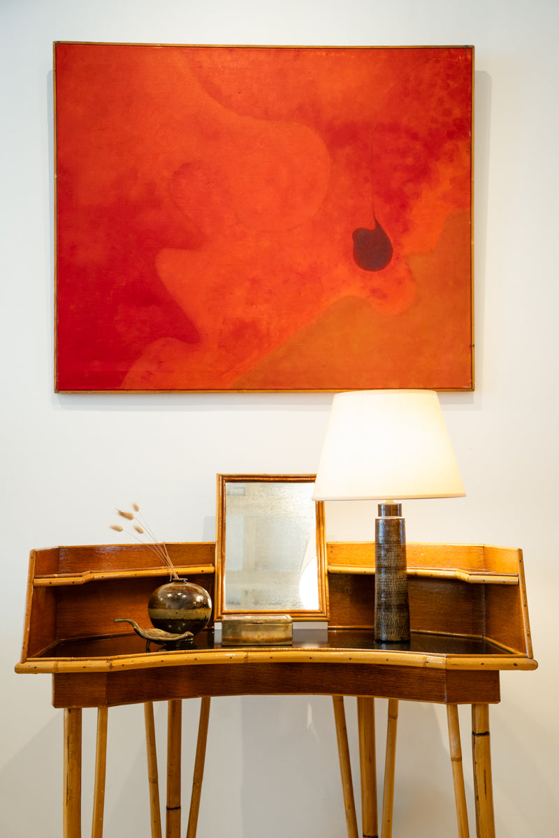 Bamboo and Formica dressing table