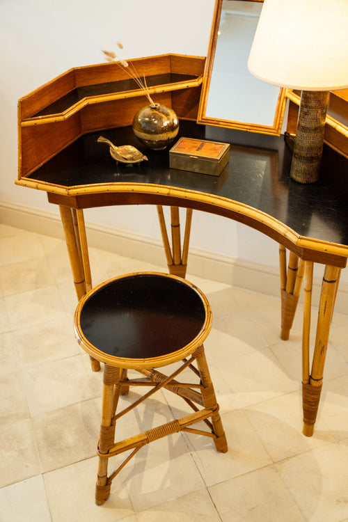 Bamboo and Formica dressing table
