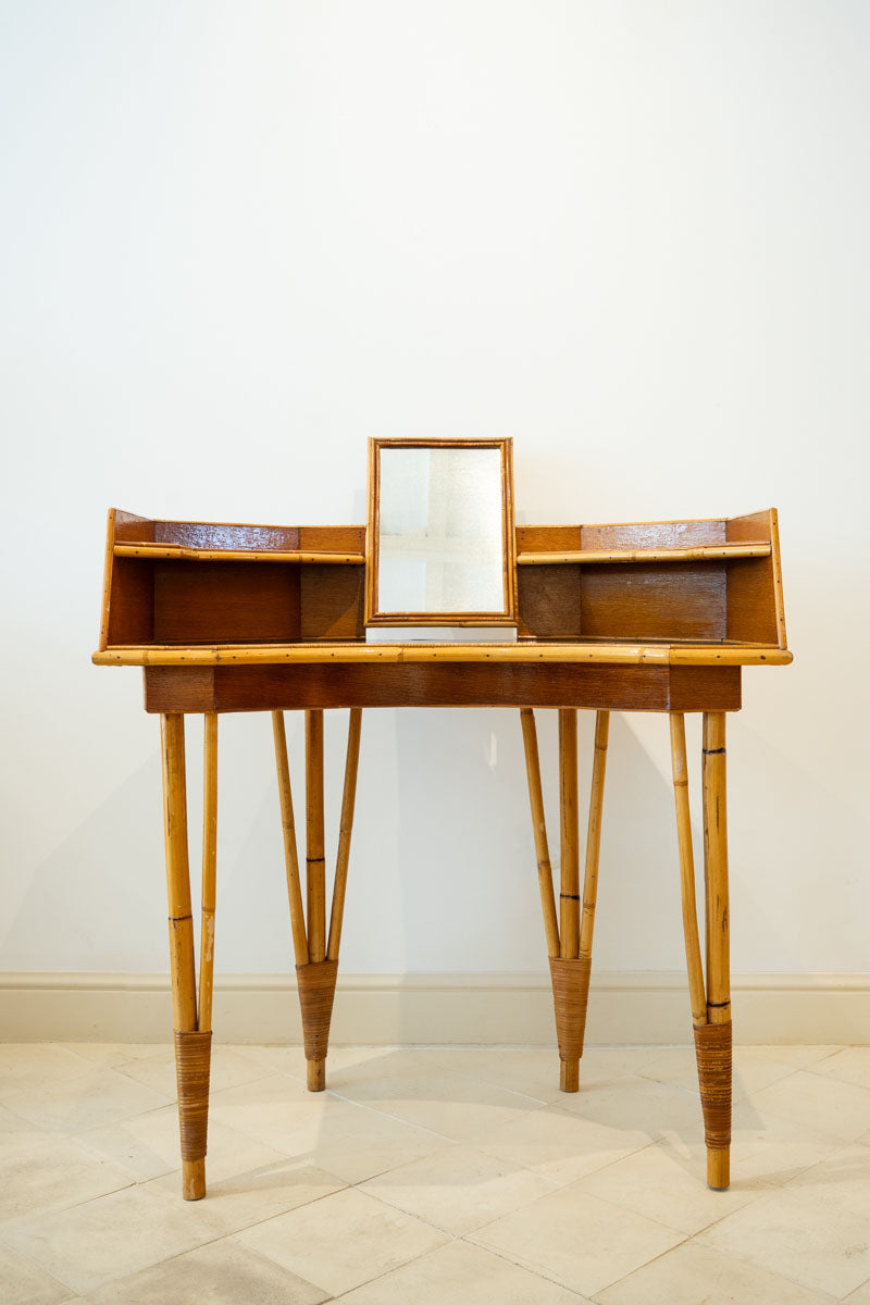 Bamboo and Formica dressing table