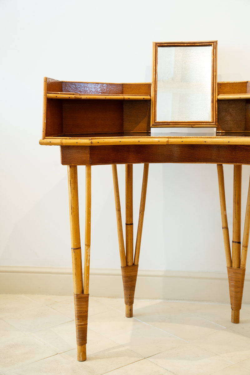 Bamboo and Formica dressing table