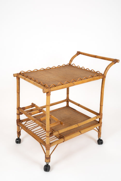 Bamboo and ratan trolley