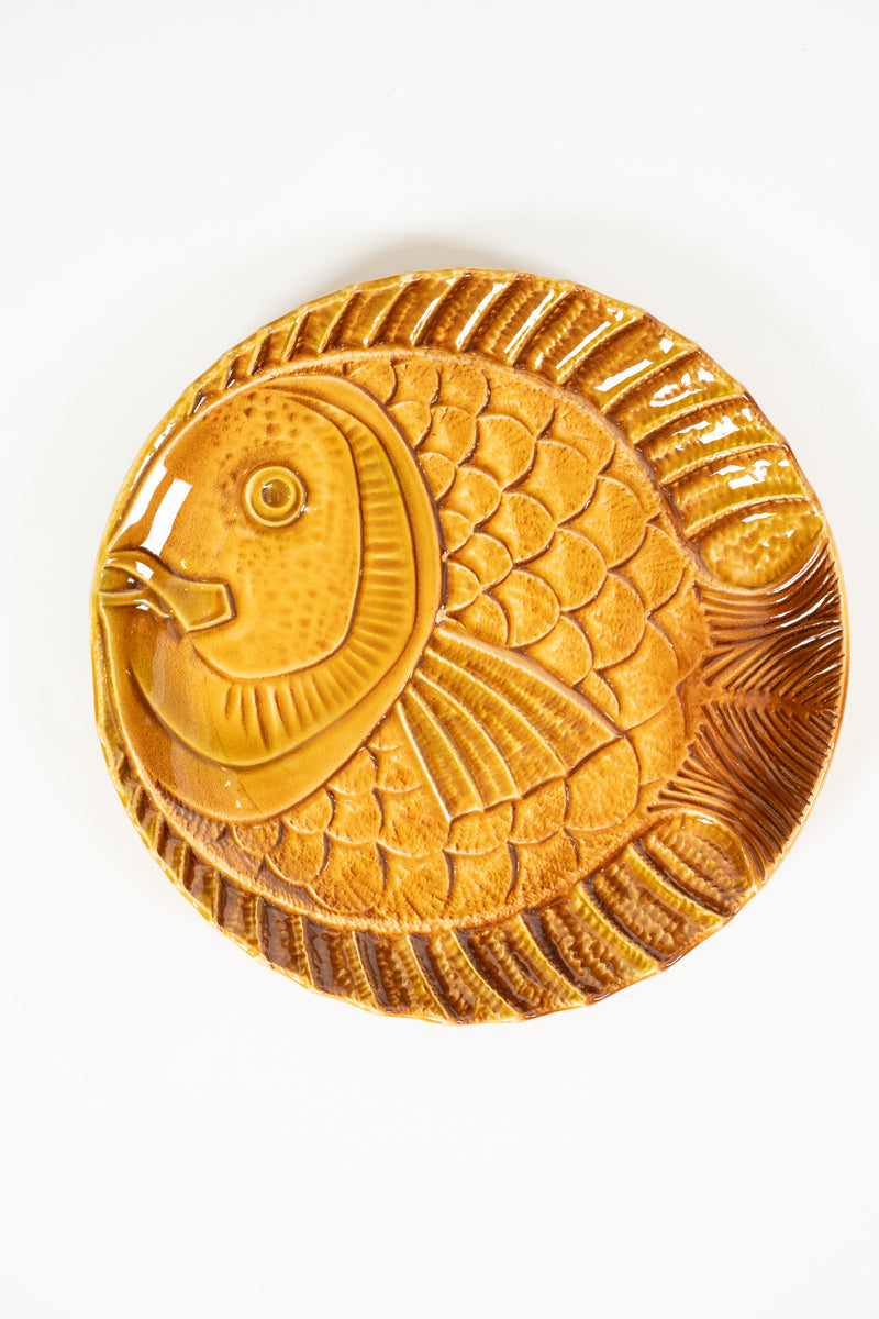 Set of ceramic fish plates and dish