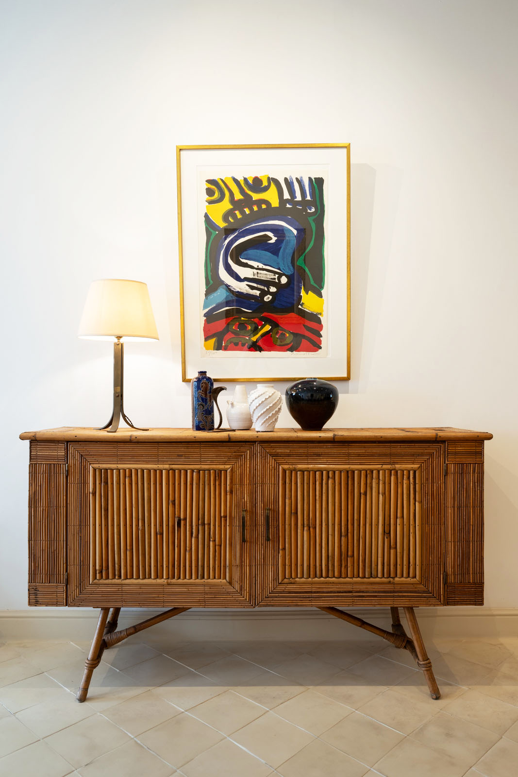 Mueble bufé de bambú y ratán