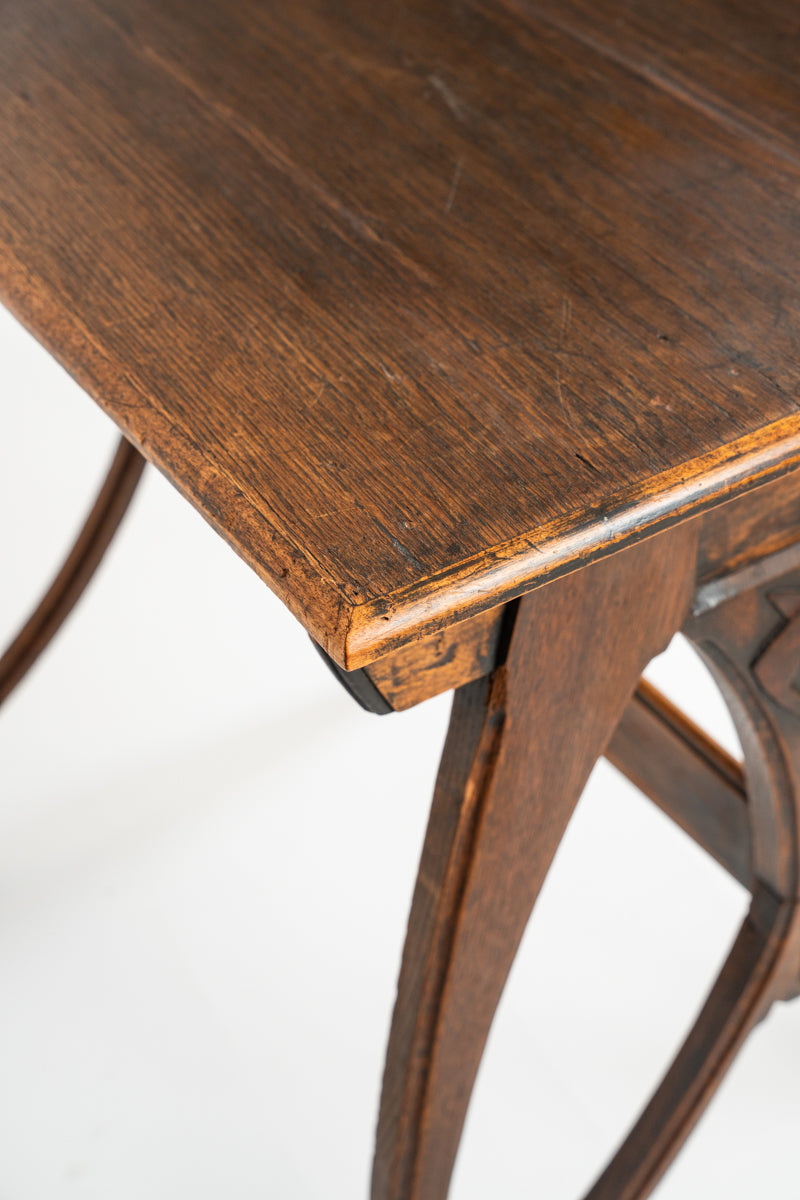 Small Art Nouveau oak console table
