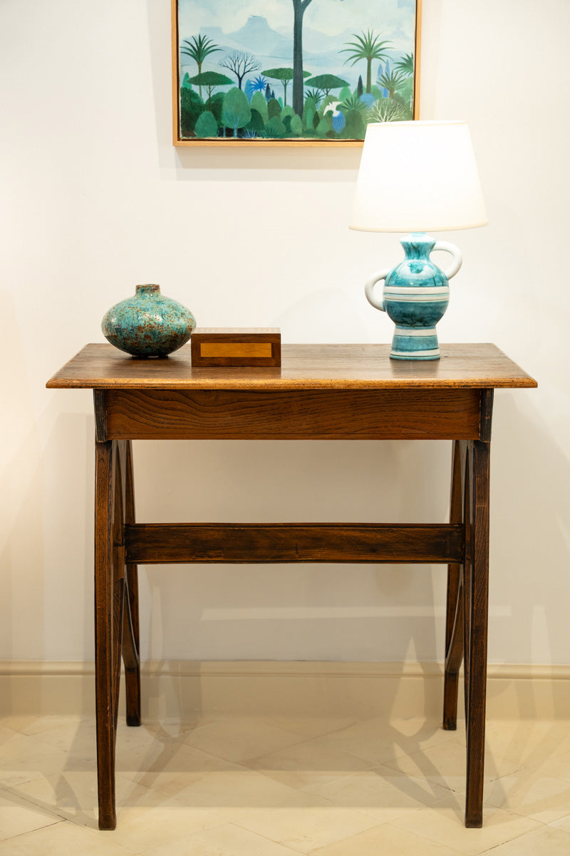Small Art Nouveau oak console table