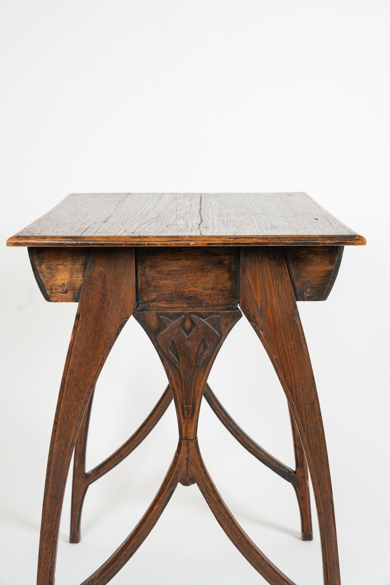 Small Art Nouveau oak console table