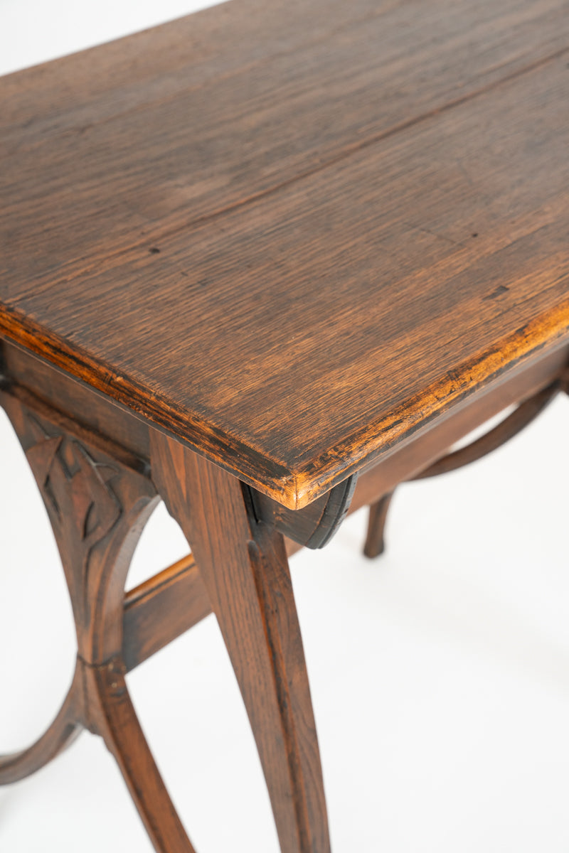Small Art Nouveau oak console table