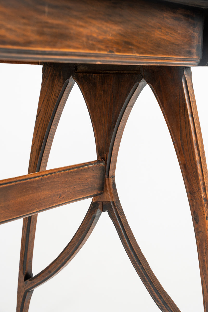 Small Art Nouveau oak console table