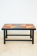 Table basse en fer forgé et pavés de verre