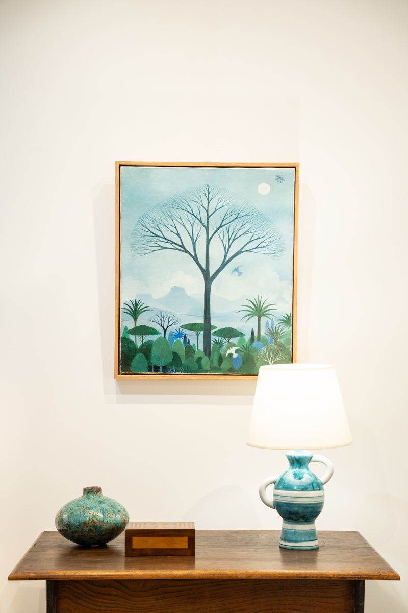 Bosque verde y azul