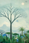 Bosque verde y azul