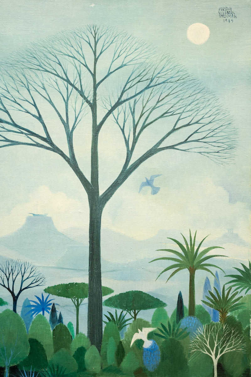 Bosque verde y azul