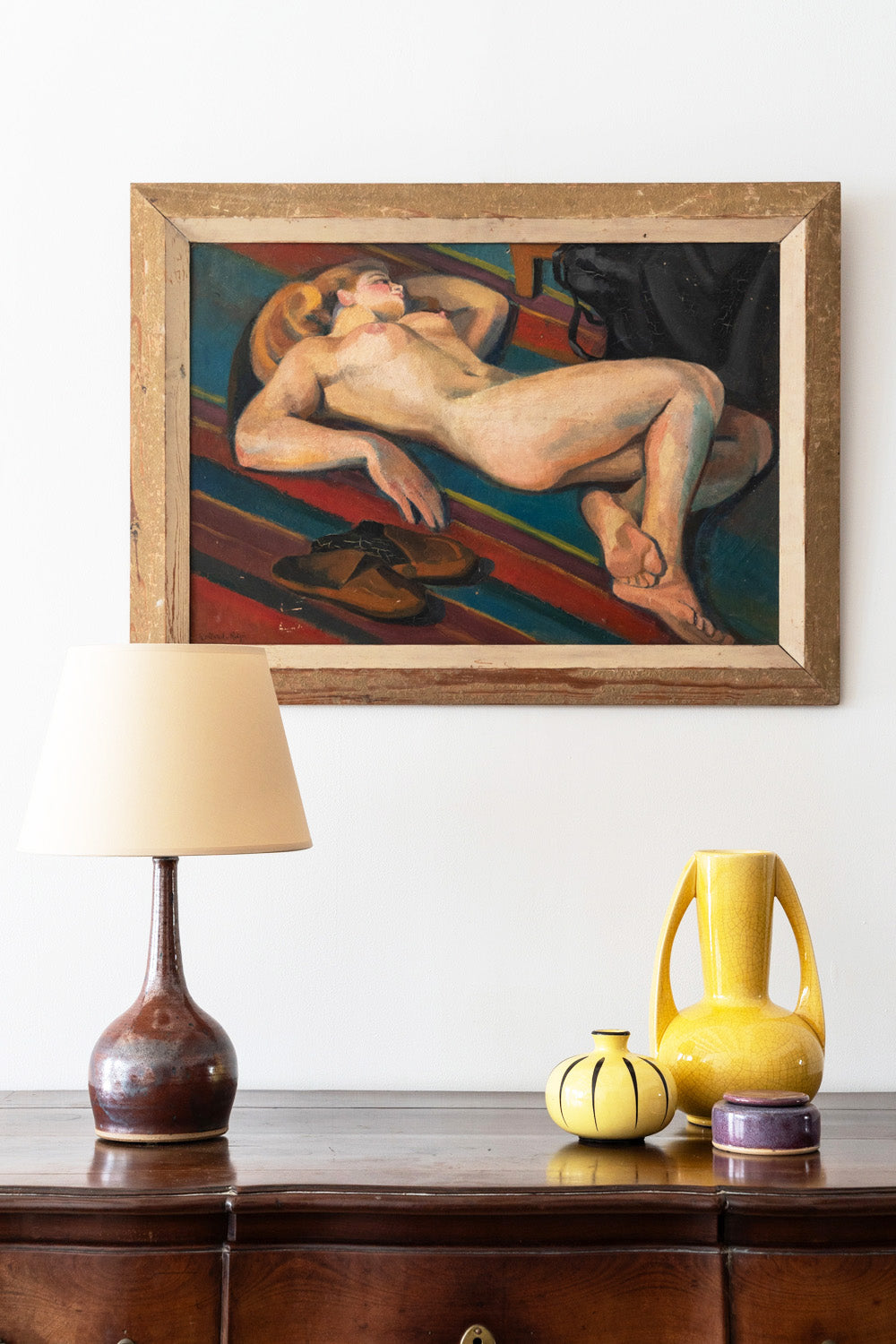 Glazed ceramic table lamp